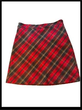 American Eagle Plaid A Line Wool Skirt Sz 0 Academia Clueless Y2K 90s Librarian